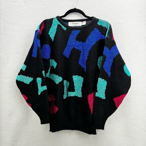 Vintage Western Connection Womens Made in Britain Geometric Print Sweater Large - Picture 1 of 7